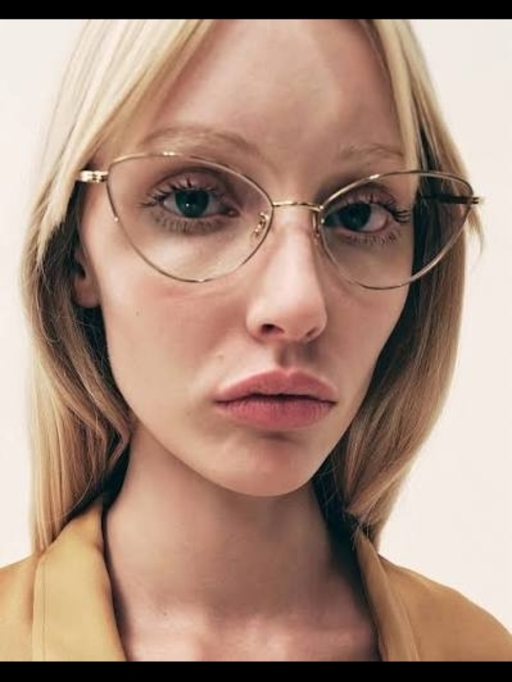 Khaite Oliver Peoples Black Cat-Eye Metal Frames